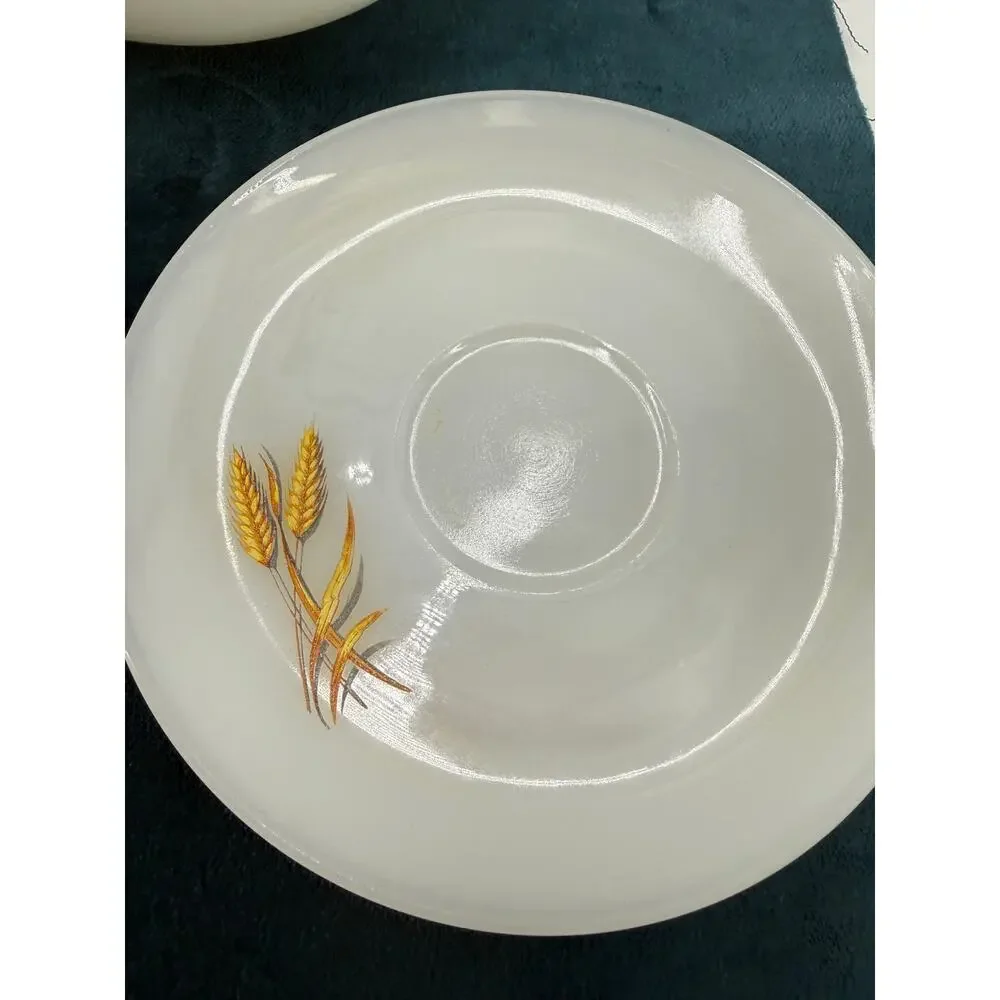 Fire King Ware Golden Wheat Dinnerware Vintage Milk Glass Mixed Lot 13 Pieces